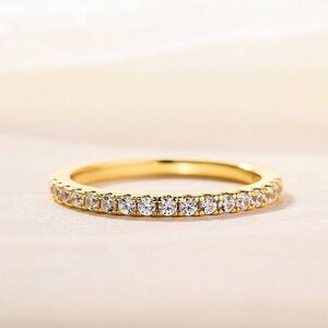Louily Classic Half Eternity Thin Women's Wedding Band